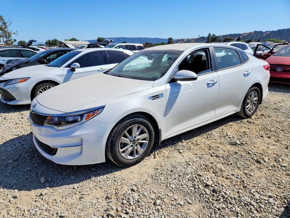 2016 Kia Optima VIN 5XXGT4L31GG055889 COPART salvage auction — REAR END, Ca - Salvage Certificate, sold $1,000 on 2026-07-07 (photo 1)