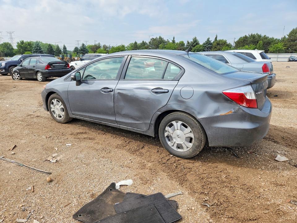 2012 Honda Civic VIN JHMFB4F24CS004029 COPART salvage auction — SIDE, Il - Salvage Certificate, sold $425 on 2026-07-09 (photo 2)