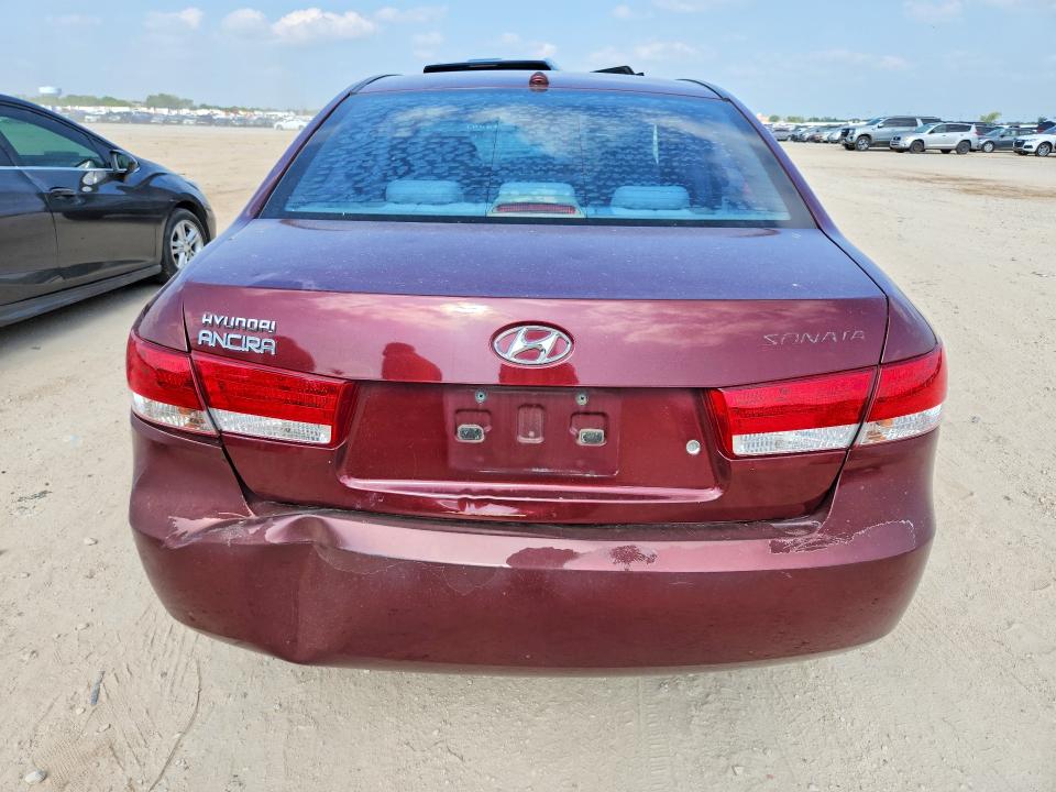 2008 Hyundai Sonata VIN 5NPET46C18H325504 COPART salvage auction — FRONT END, TX - SALVAGE VEHICLE TITLE, sold $125 on 2026-07-16 (photo 6)