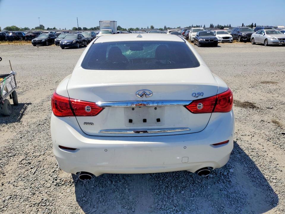 2016 Infiniti Q50 VIN JN1EV7AR3GM345073 COPART salvage auction — VANDALISM, Ca - Salvage Certificate, sold $2,050 on 2026-07-14 (photo 6)