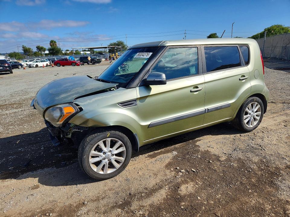 2013 Kia Soul VIN KNDJT2A64D7569571 COPART salvage auction — FRONT END, Ca - Salvage Certificate, sold $250 on 2026-07-21 (photo 1)