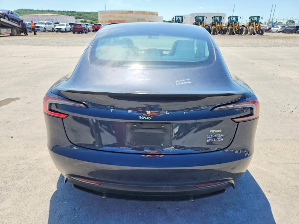 2025 Tesla Model 3 VIN 5YJ3E1ET5SF983365 COPART salvage auction — HAIL, Ok - Cert Of Title-Salvage, sold $18,700 on 2026-07-22 (photo 6)