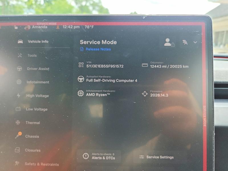 2025 Tesla VIN 5YJ3E1EB5SF951572 COPART salvage auction — FRONT END, Oh - Cert Of Title-Salvage, sold $12,900 on 2026-07-22 (photo 9)