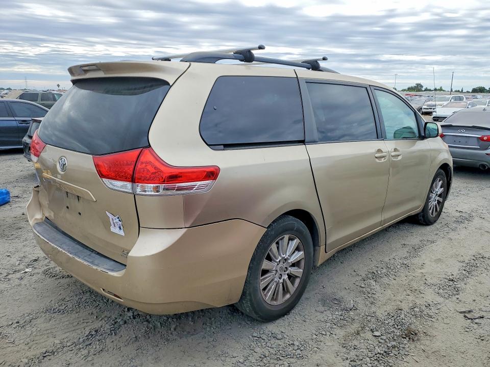 2011 Toyota Sienna VIN 5TDJK3DC1BS002960 COPART salvage auction — REAR END, Ca - Salvage Certificate, sold $15 on 2026-07-28 (photo 3)