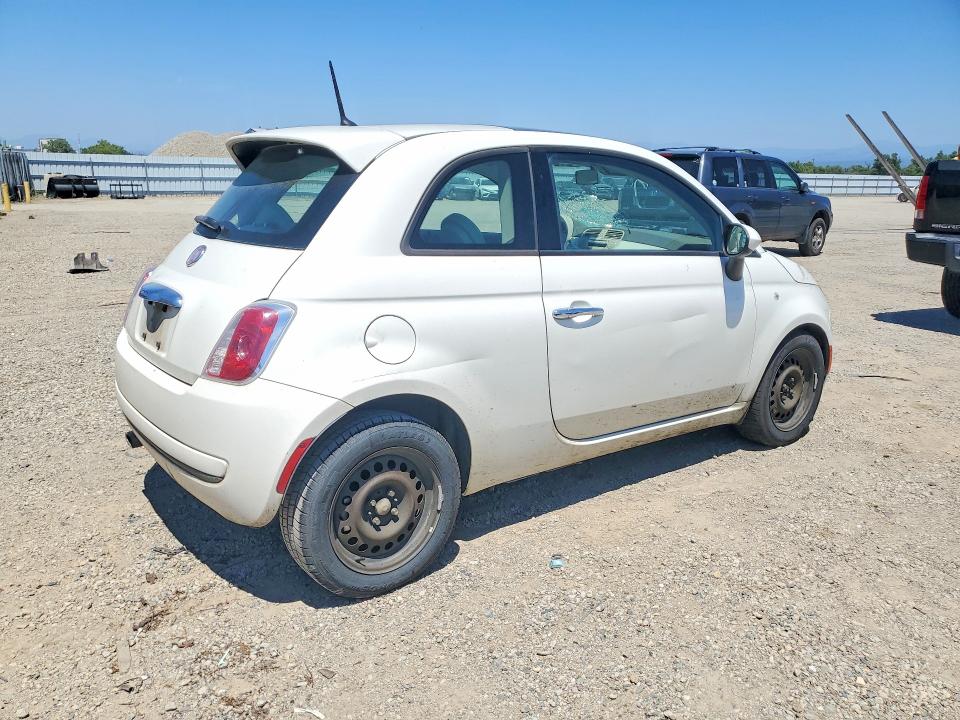 2013 Fiat 500 VIN 3C3CFFAR9DT745483 COPART salvage auction — FRONT END, Ca - Salvage Certificate, sold $125 on 2026-07-17 (photo 3)
