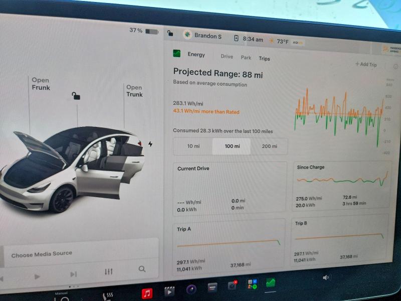 2021 Tesla Model y VIN 5YJYGDEE7MF202643 COPART salvage auction — FRONT END, Ca - Salvage Certificate, sold $8,200 on 2026-07-27 (photo 9)