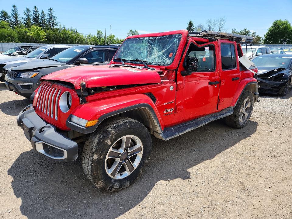 2018 Jeep Wrangler unlimited VIN 1C4HJXEG0JW216203 COPART salvage auction — ROLLOVER, On - Permit Salvage, sold $3,050 on 2026-07-09 (photo 1)