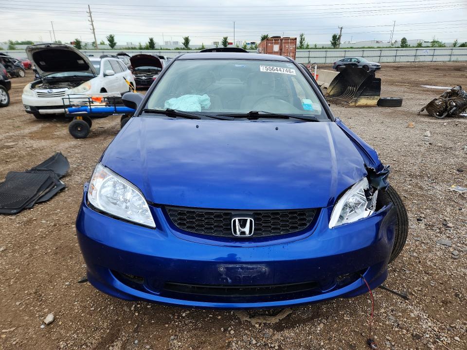 2005 Honda Civic VIN 1HGEM21145L041428 COPART salvage auction — FRONT END, Il - Salvage Certificate, sold $275 on 2026-07-09 (photo 5)