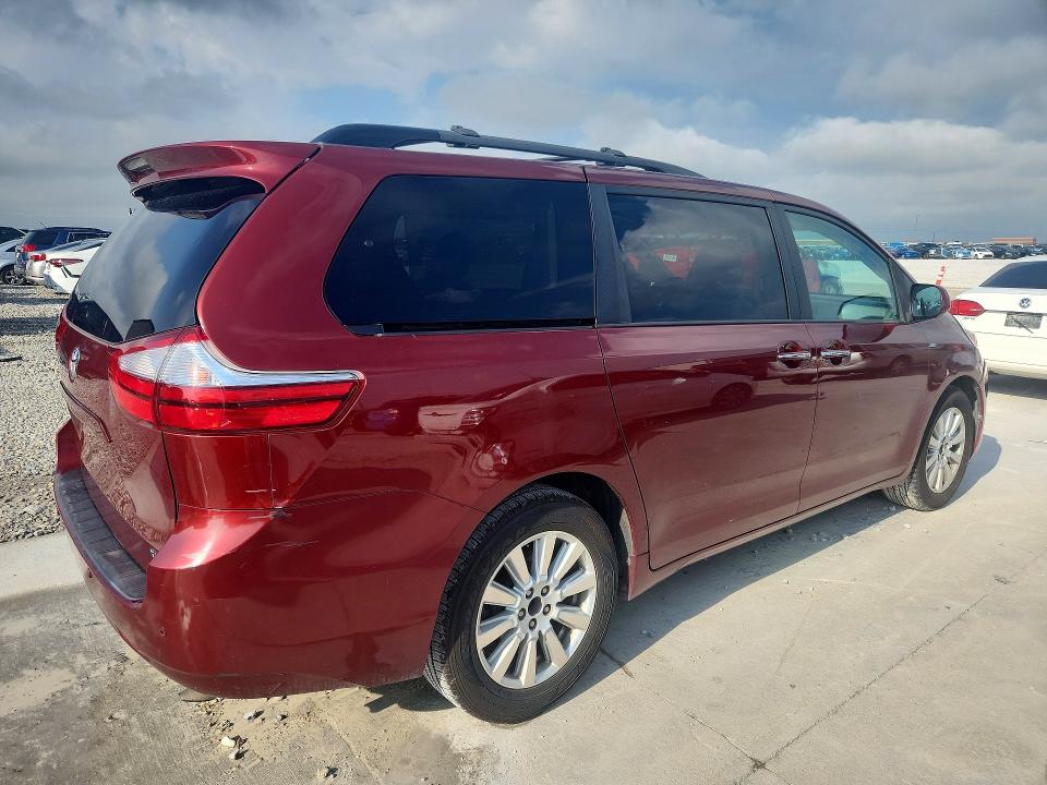 2017 Toyota Sienna VIN 5TDDZ3DC4HS170237 COPART salvage auction — HAIL, Tx - Certificate Of Title, sold $5,000 on 2026-07-31 (photo 3)