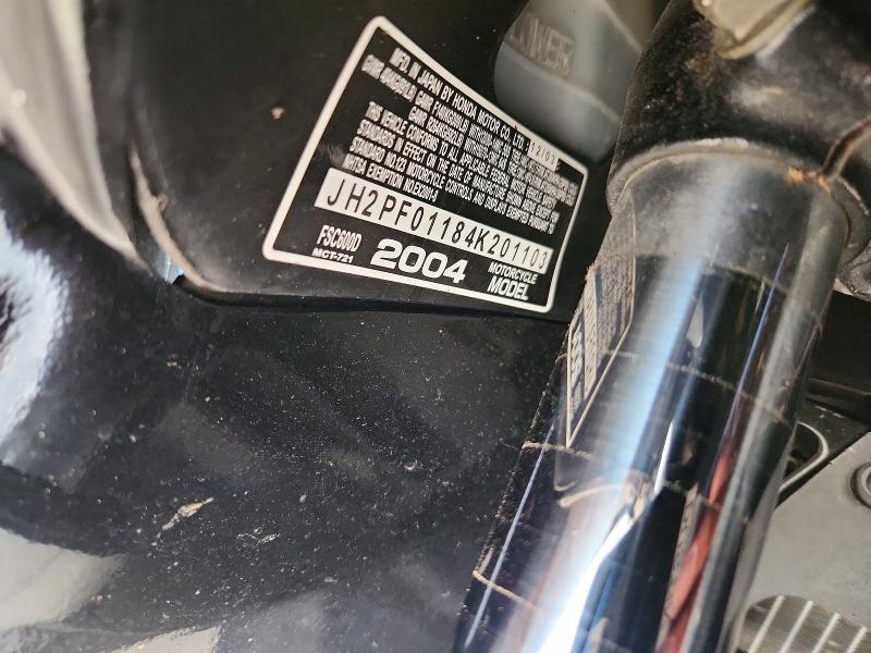 2004 Honda Silver wing VIN JH2PF01184K201103 COPART salvage auction — SIDE, IL - SALVAGE CERTIFICATE, sold $275 on 2026-07-23 (photo 9)