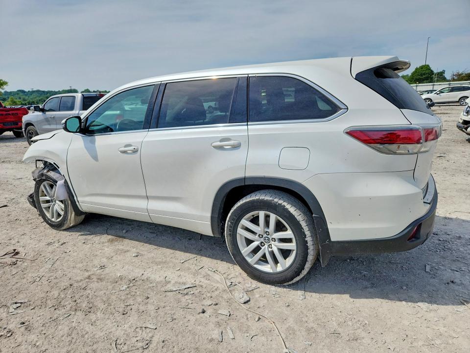2016 Toyota Highlander VIN 5TDBKRFH3GS231423 COPART salvage auction — FRONT END, IL - SALVAGE CERTIFICATE, sold $1,750 on 2026-07-08 (photo 2)