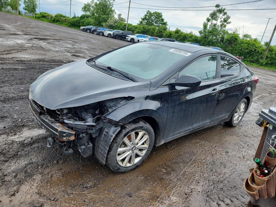 2016 Hyundai Elantra VIN KMHDH4AE6GU591297 COPART salvage auction — FRONT END, Qc - Gravement Accidente, sold $525 on 2026-07-28 (photo 1)