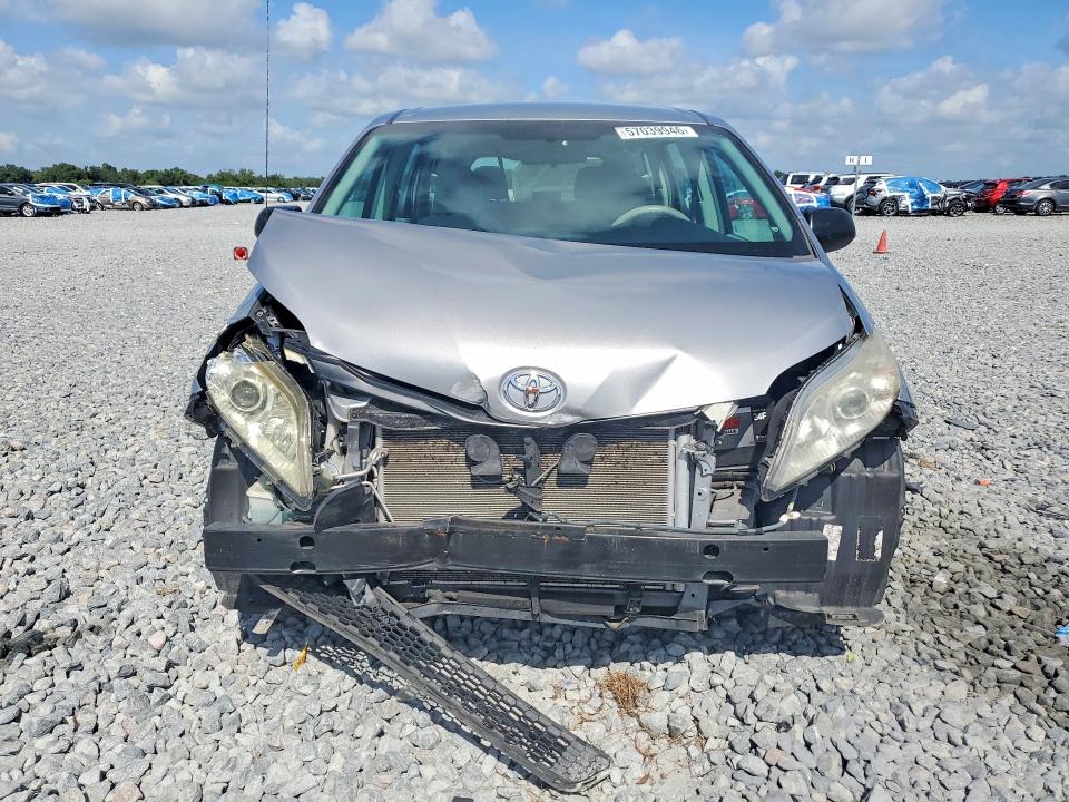 2012 Toyota Sienna VIN 5TDZK3DC6CS196583 COPART salvage auction — FRONT END, Fl - Cert Of Title Slvg Rebuildable, sold $1,150 on 2026-07-14 (photo 5)