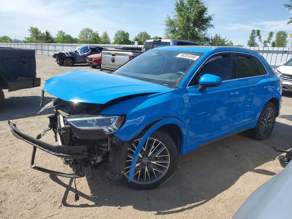 2020 Audi Q3 VIN WA1EECF39L1005247 COPART salvage auction — FRONT END, ON - PERMIT SALVAGE, sold $4,100 on 2026-07-07 (photo 1)