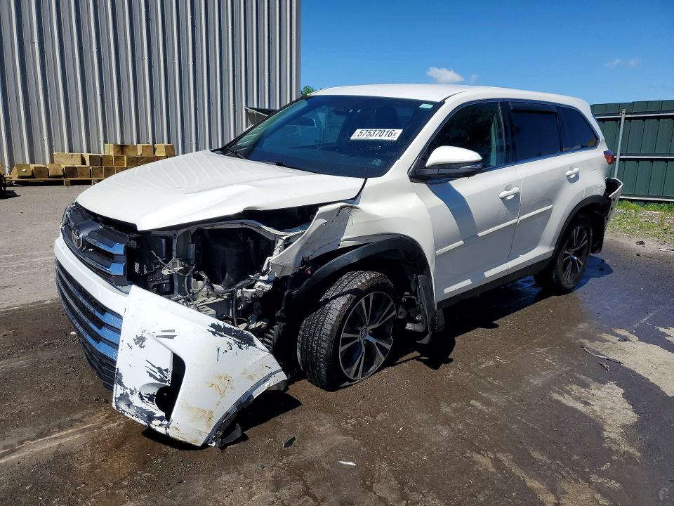 2019 Toyota Highlander VIN 5TDBZRFH9KS724205 COPART salvage auction — FRONT END, Pa - Certificate Of Salvage, sold $5,100 on 2026-07-27 (photo 1)