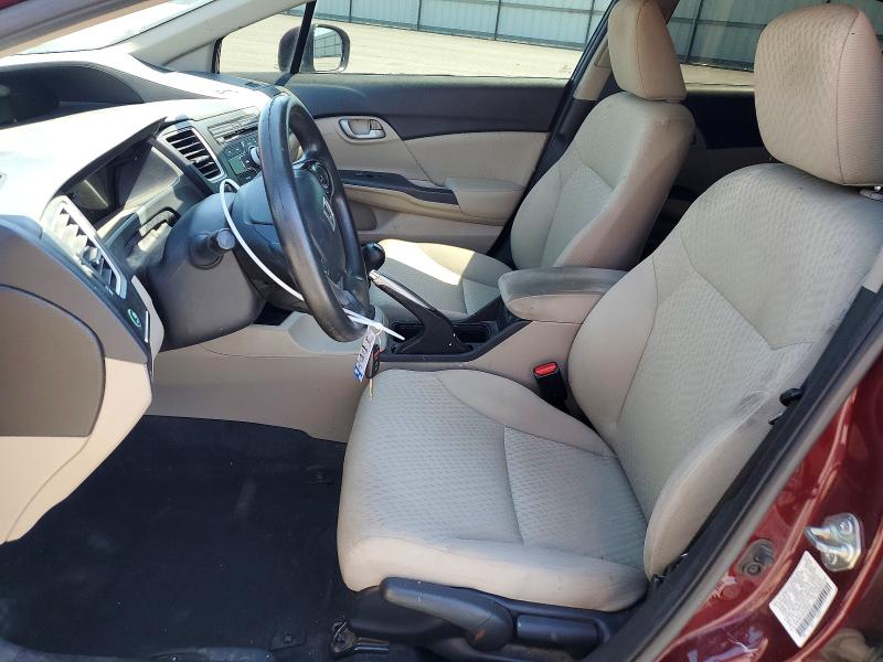 2014 Honda Civic VIN 2HGFB2E5XEH558530 COPART salvage auction — FRONT END, Ca - Salvage Certificate, sold $2,800 on 2026-07-02 (photo 7)