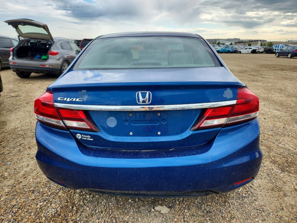 2013 Honda Civic VIN 2HGFB2F43DH004752 COPART salvage auction — REAR END, Ab - Oop - Salvage, sold $1,600 on 2026-07-09 (photo 6)