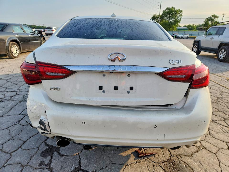 2020 Infiniti Q50 VIN JN1EV7AR3LM251303 COPART salvage auction — REAR END, Id - Salvage Certificate Of Title, sold $8,000 on 2026-08-17 (photo 6)
