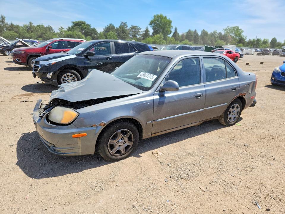 2004 Hyundai Accent VIN KMHCG45C04U572411 COPART salvage auction — FRONT END, Il - Salvage Certificate, sold $275 on 2026-07-14 (photo 1)