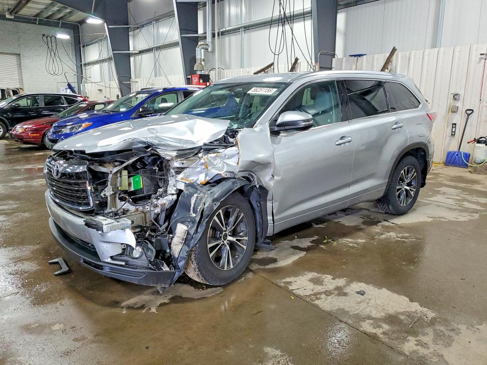 2016 Toyota Highlander VIN 5TDJKRFH2GS305748 COPART salvage auction — FRONT END, Mn - Cert Of Title-Salvage, sold $250 on 2026-07-28 (photo 1)