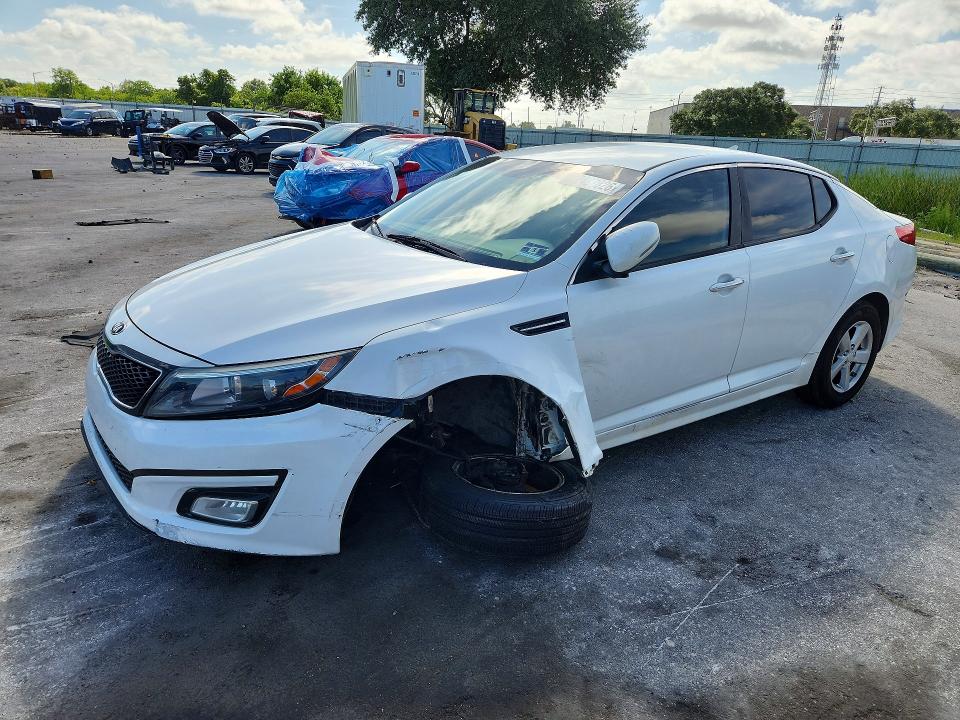 2015 Kia Optima VIN KNAGM4A7XF5538848 COPART salvage auction — FRONT END, Fl - Cert Of Title Slvg Rebuildable, sold $450 on 2026-07-14 (photo 1)