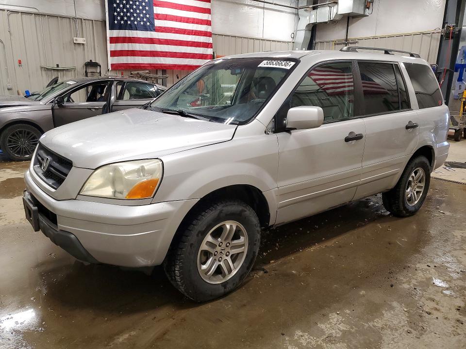 2004 Honda Pilot VIN 2HKYF18644H601145 COPART salvage auction — REAR END, Wy - Certificate Of Title, sold $525 on 2026-07-08 (photo 1)