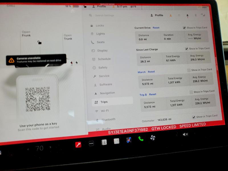2022 Tesla Model 3 VIN 5YJ3E1EA0NF371982 COPART salvage auction — REAR END, In - Cert Of Title-Salvage Title, sold $5,500 on 2026-07-20 (photo 9)