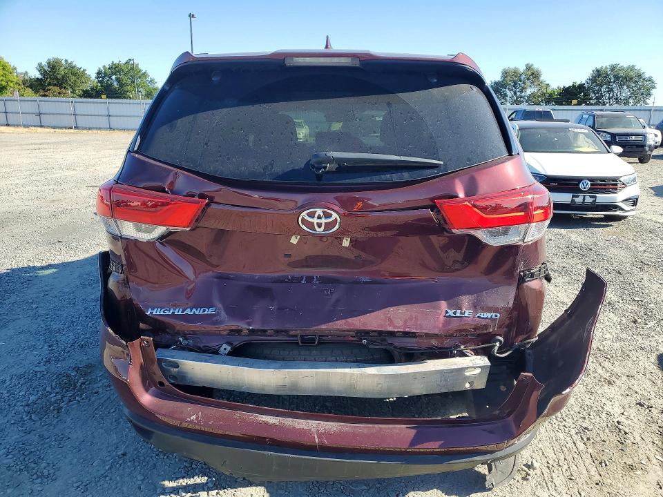2017 Toyota VIN 5TDJZRFH9HS396885 COPART salvage auction — REAR END, Ca - Salvage Certificate, sold $10,500 on 2026-07-02 (photo 6)