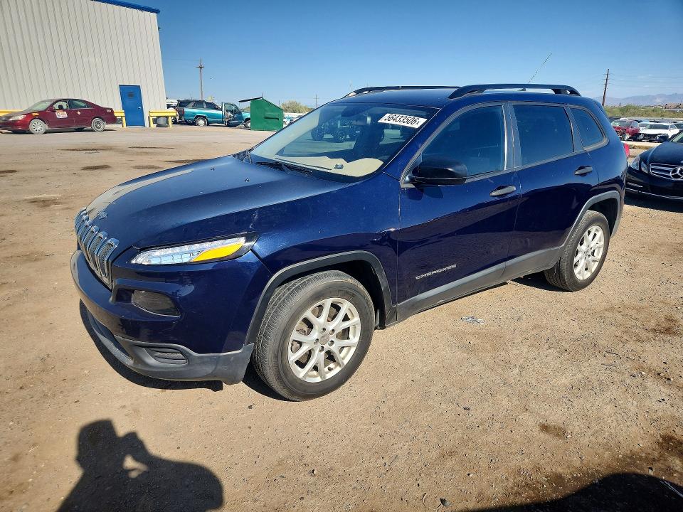 2016 Jeep Cherokee VIN 1C4PJLABXGW126256 COPART salvage auction — NORMAL WEAR, Az - Certificate Of Title, sold $1,300 on 2026-07-10 (photo 1)