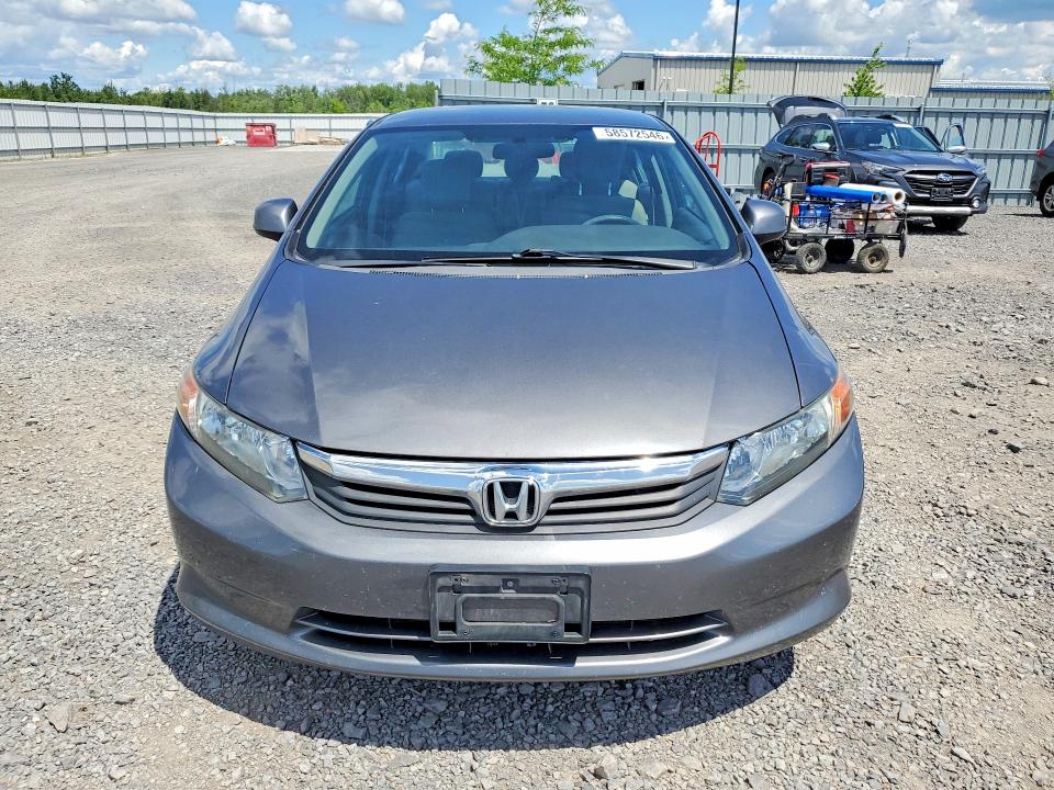 2012 Honda Civic VIN 2HGFB2E49CH017036 COPART salvage auction — SIDE, On - Permit No Brand - Unfit, sold $1,050 on 2026-07-02 (photo 5)