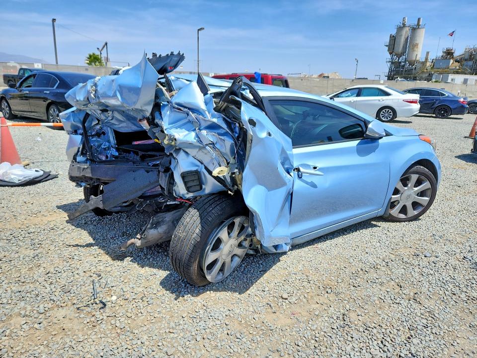 2013 Hyundai Elantra VIN KMHDH4AE6DU706234 COPART salvage auction — REAR END, Ca - Salvage Certificate, sold $650 on 2026-07-31 (photo 3)