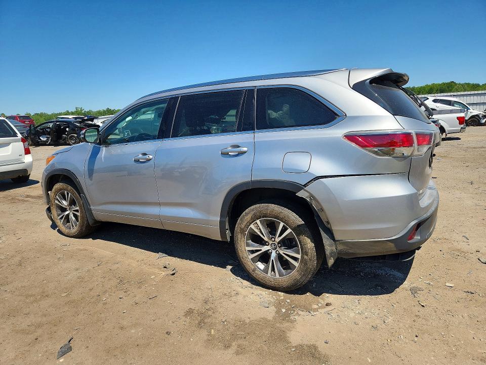2016 Toyota Highlander VIN 5TDJKRFH6GS288890 COPART salvage auction — REAR END, Va - Cert Of Title - Salvage, sold $9,100 on 2026-07-08 (photo 2)