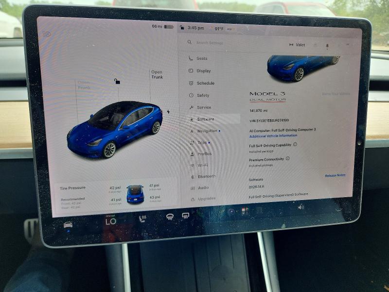 2018 Tesla Model 3 VIN 5YJ3E1EB8JF074199 COPART salvage auction — HAIL, Oh - Cert Of Title-Salvage, sold $7,100 on 2026-07-02 (photo 9)