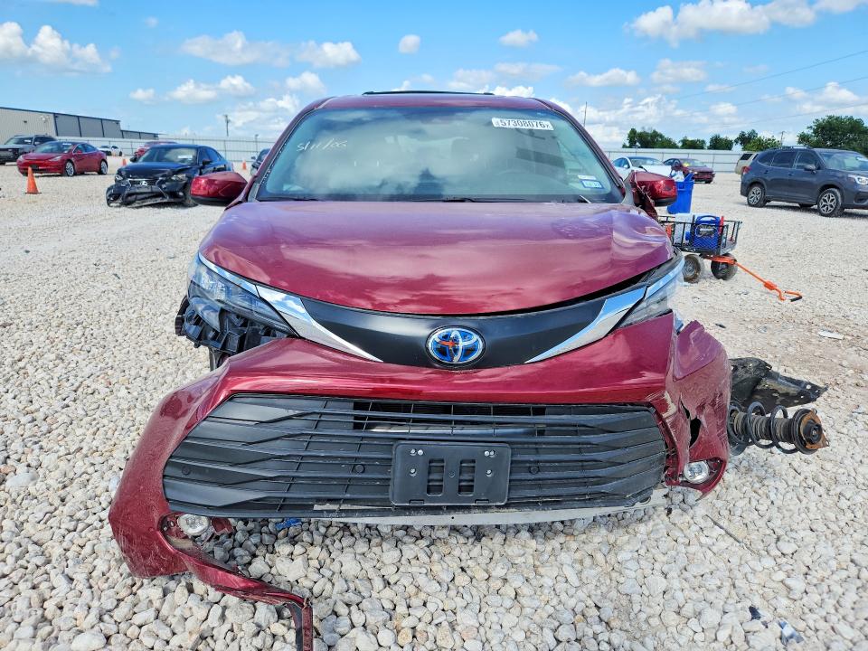 2025 Toyota VIN 5TDYRKEC8SS285442 COPART salvage auction — FRONT END, Tx - Salvage Vehicle Title, sold $13,900 on 2026-07-23 (photo 5)