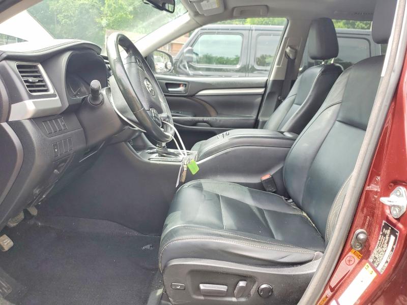 2016 Toyota Highlander VIN 5TDJKRFH4GS253779 COPART salvage auction — FRONT END, Md - Cert Of Salvage < 75% Damage, sold $9,300 on 2026-07-14 (photo 7)