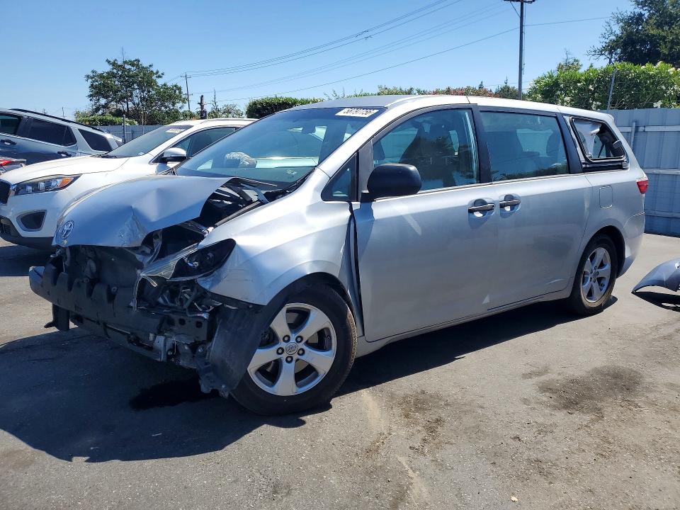 2016 Toyota Sienna VIN 5TDZK3DC3GS698201 COPART salvage auction — FRONT END, Salvage Title, sold $1,650 on 2026-07-14 (photo 1)
