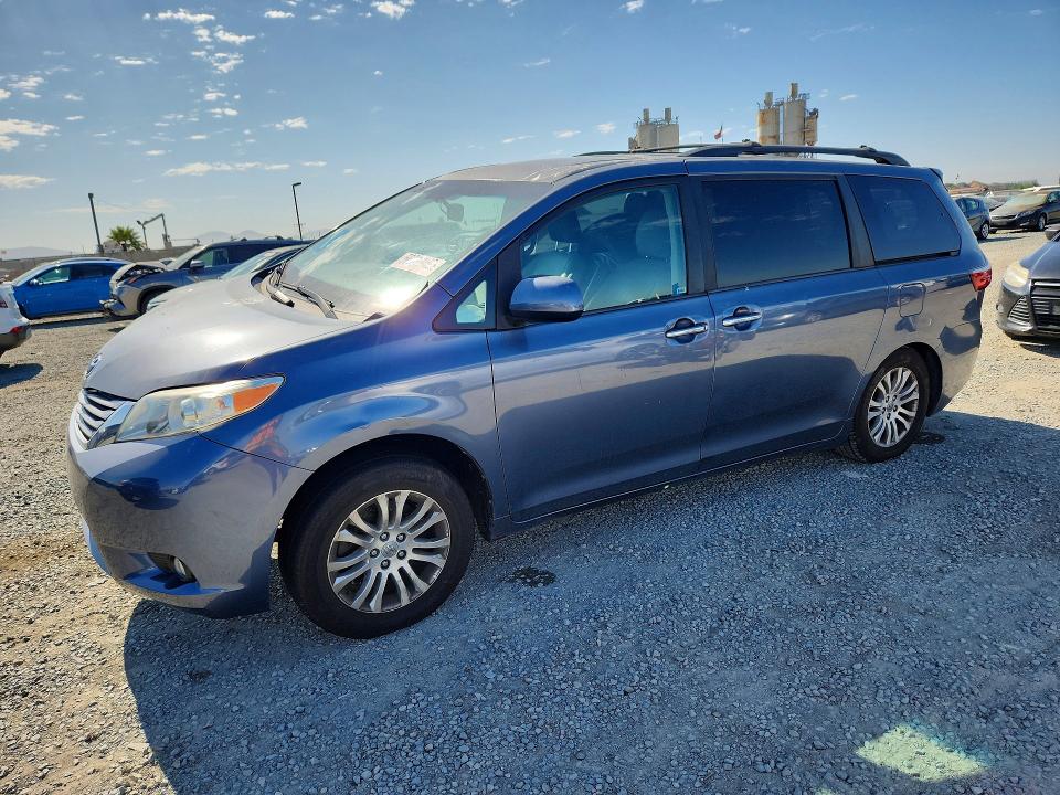 2017 Toyota Sienna VIN 5TDYZ3DC0HS779665 COPART salvage auction — FRONT END, Ca - Salvage Certificate, sold $2,600 on 2026-07-24 (photo 1)