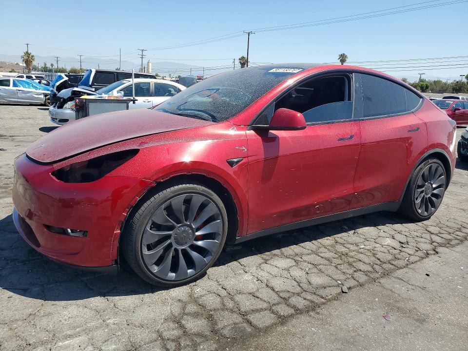 2024 Tesla Model y VIN 7SAYGDEFXRF058802 COPART salvage auction — FRONT END, Ca - Salvage Certificate, sold $12,200 on 2026-07-30 (photo 1)