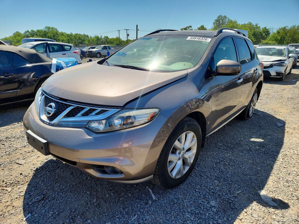 2013 Nissan Murano VIN JN8AZ1MW2DW320118 COPART salvage auction — REAR END, Nj - Cert Of Title-Salvage, sold $475 on 2026-07-07 (photo 1)