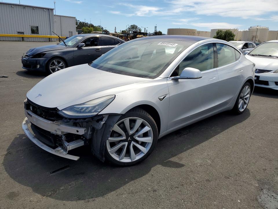 2018 Tesla Model 3 VIN 5YJ3E1EB4JF091193 COPART salvage auction — FRONT END, Ca - Salvage Certificate, sold $6,800 on 2026-07-08 (photo 1)