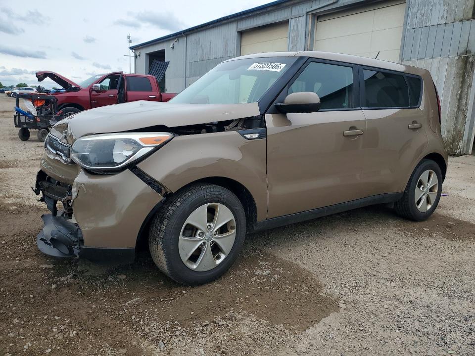 2014 Kia Soul VIN KNDJN2A29E7001079 COPART salvage auction — FRONT END, Mi - Certificate Of Title, sold $450 on 2026-07-08 (photo 1)