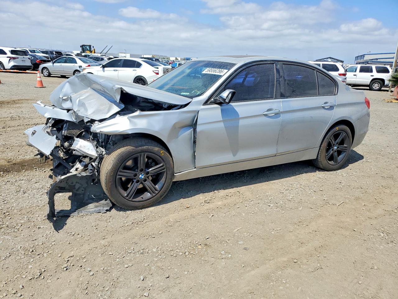 2013 BMW 3 Series VIN WBA3A5C51DF354107 COPART salvage auction — Front End, CA - SALVAGE CERTIFICATE, sold $250 on 2026-07-10 (photo 1)