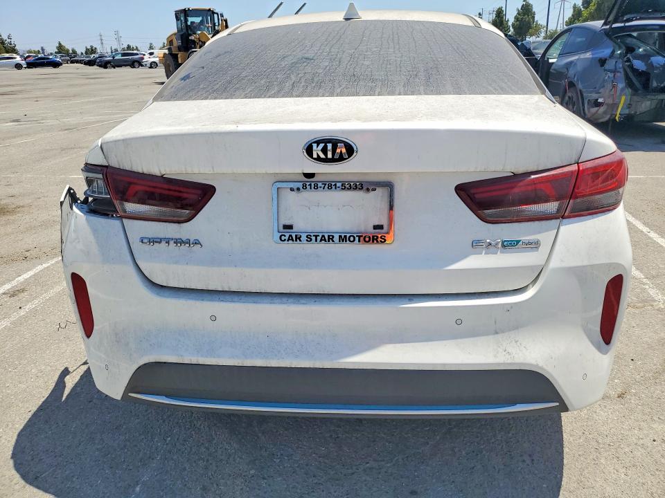 2020 Kia Optima hybrid VIN KNAGU4LE5L5045425 COPART salvage auction — REAR END, CA - DIS/DLR/EXP ONLY CLEAN TITLE (P), sold $10,000 on 2026-07-09 (photo 6)
