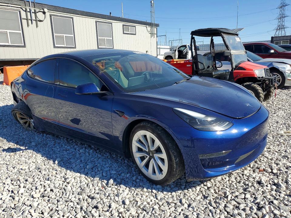 2023 Tesla Model 3 VIN 5YJ3E1EA6PF593672 COPART salvage auction — REAR END, Ca - Salvage Certificate, sold $150 on 2026-07-22 (photo 4)
