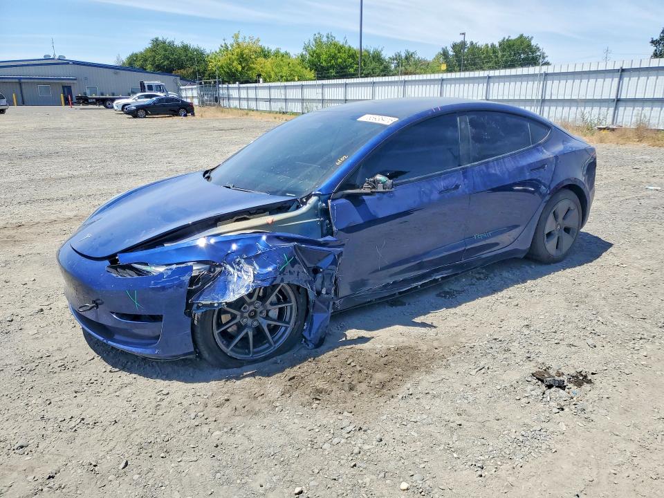 2021 Tesla Model 3 VIN 5YJ3E1EB1MF938269 COPART salvage auction — FRONT END, Ca - Salvage Certificate, sold $500 on 2026-07-28 (photo 1)