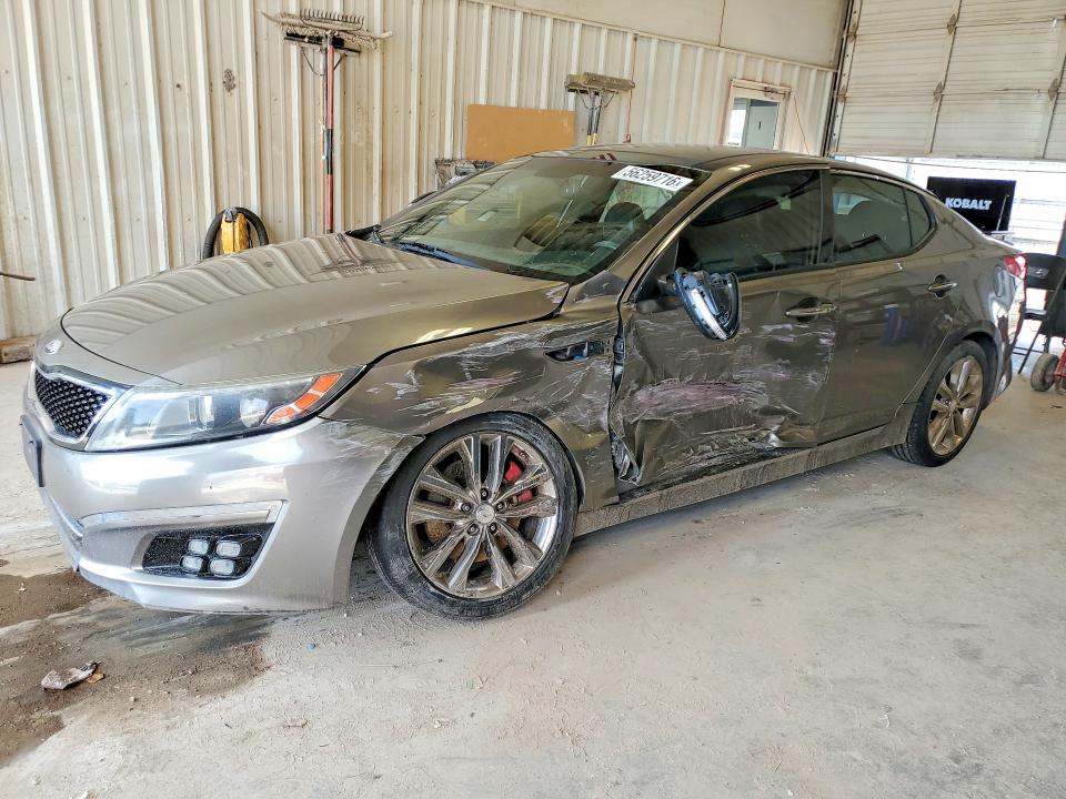 2014 Kia Optima VIN 5XXGR4A67EG325796 COPART salvage auction — SIDE, Tx - Salvage Vehicle Title, sold $800 on 2026-07-31 (photo 1)