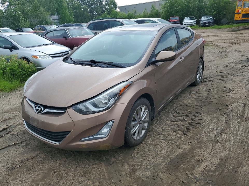 2016 Hyundai Elantra VIN KMHDH4AE2GU617846 COPART salvage auction — REAR END, ON - PERMIT NO BRAND - UNFIT, sold $2,250 on 2026-07-07 (photo 1)