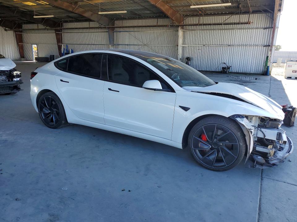 2025 Tesla Model 3 VIN 5YJ3E1ET0SF079973 COPART salvage auction — FRONT END, Ca - Salvage Certificate, sold $400 on 2026-07-09 (photo 4)
