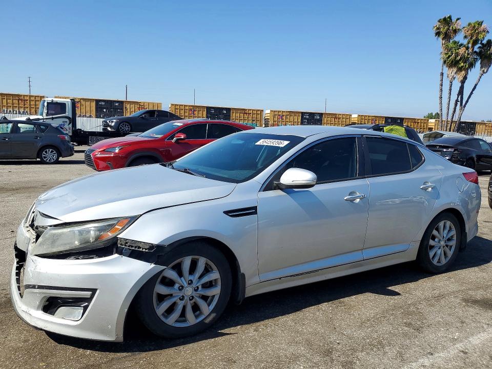 2014 Kia Optima VIN 5XXGN4A76EG301624 COPART salvage auction — FRONT END, Ca - Salvage Certificate, sold $625 on 2026-07-17 (photo 1)