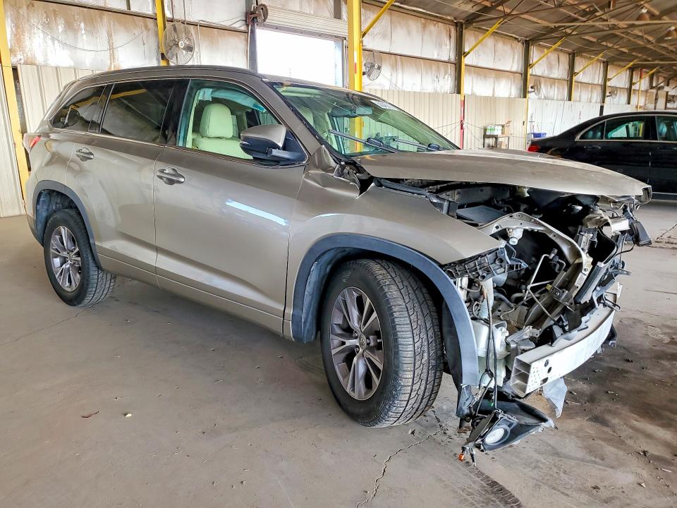 2015 Toyota Highlander VIN 5TDKKRFH5FS052699 COPART salvage auction — FRONT END, Az - Cert Of Title - Salvage, sold $700 on 2026-07-22 (photo 4)